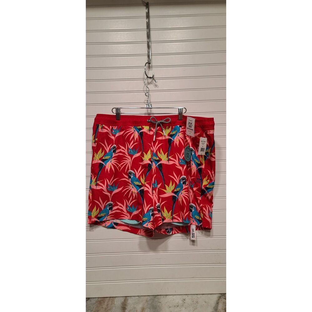 Party Pants Mens Life of the Party Red 5" Skippa Shorts Size XXL NWT